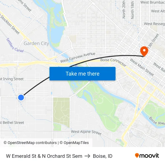 W Emerald St & N Orchard St Sem to Boise, ID map