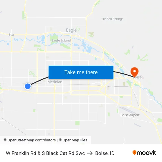 W Franklin Rd & S Black Cat Rd Swc to Boise, ID map