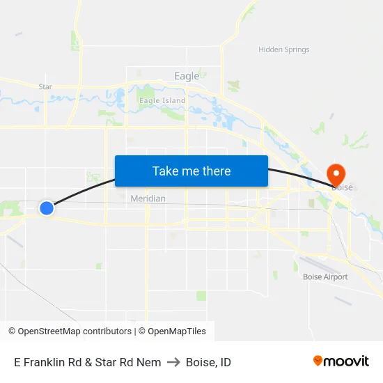 E Franklin Rd & Star Rd Nem to Boise, ID map