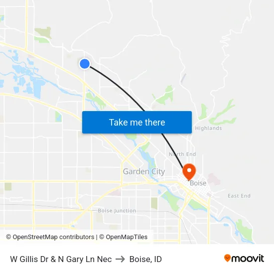 W Gillis Dr & N Gary Ln Nec to Boise, ID map