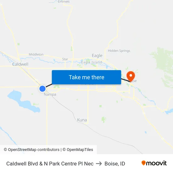 Caldwell Blvd & N Park Centre Pl Nec to Boise, ID map