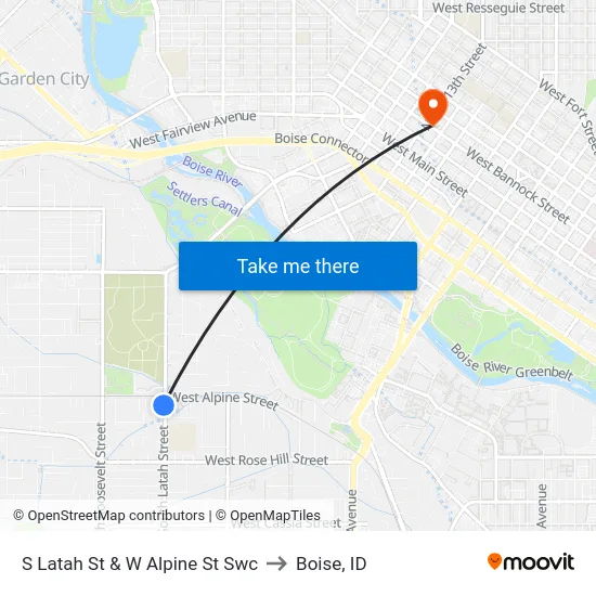 S Latah St & W Alpine St Swc to Boise, ID map