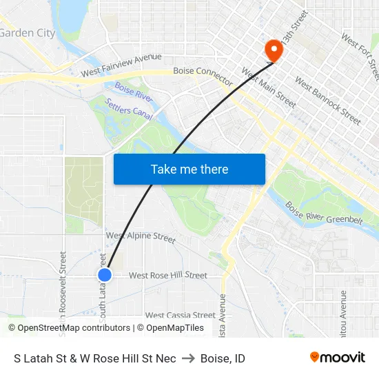 S Latah St & W Rose Hill St Nec to Boise, ID map