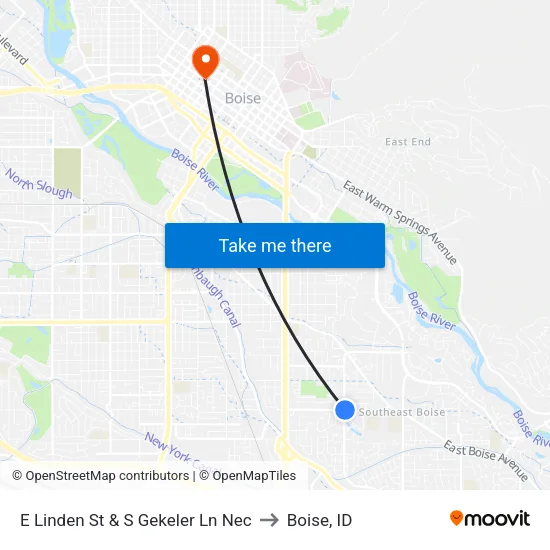 E Linden St & S Gekeler Ln Nec to Boise, ID map