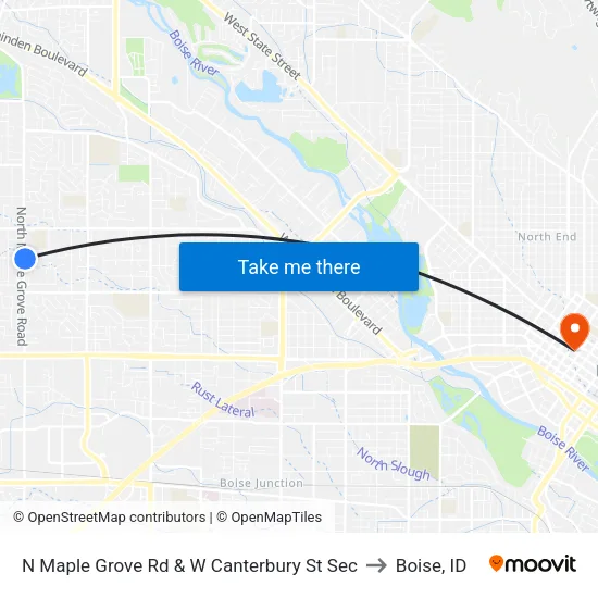 N Maple Grove Rd & W Canterbury St Sec to Boise, ID map