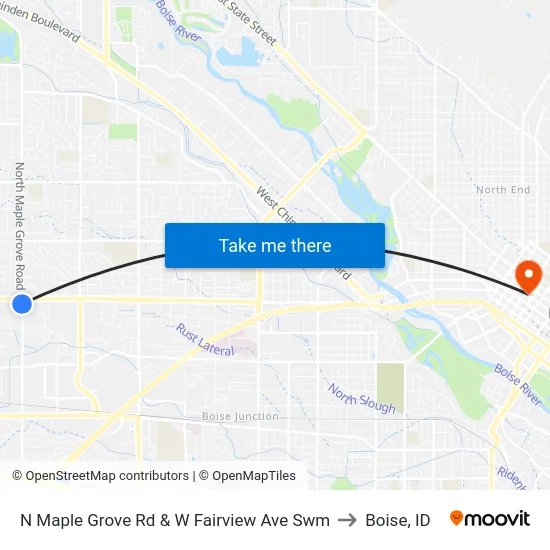 N Maple Grove Rd & W Fairview Ave Swm to Boise, ID map