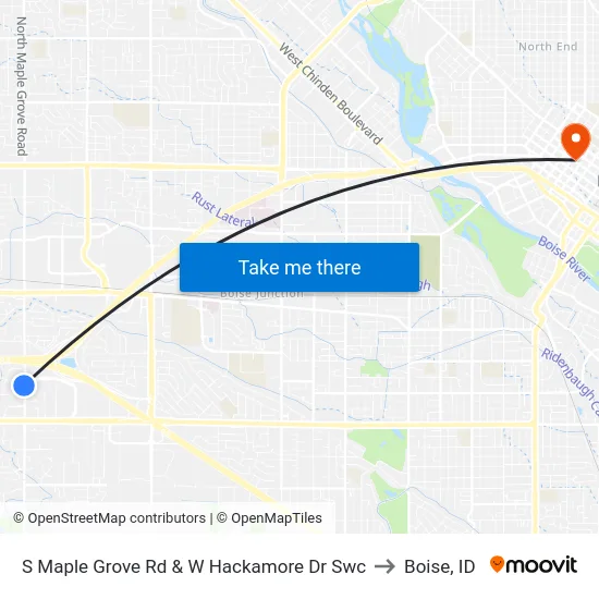 S Maple Grove Rd & W Hackamore Dr Swc to Boise, ID map
