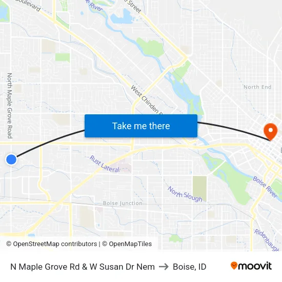 N Maple Grove Rd & W Susan Dr Nem to Boise, ID map