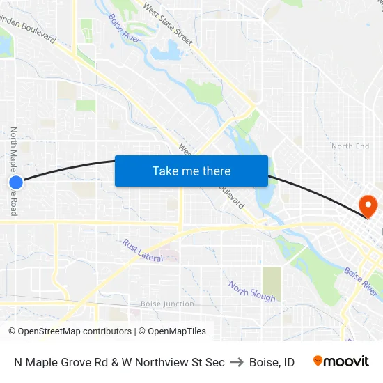 N Maple Grove Rd & W Northview St Sec to Boise, ID map