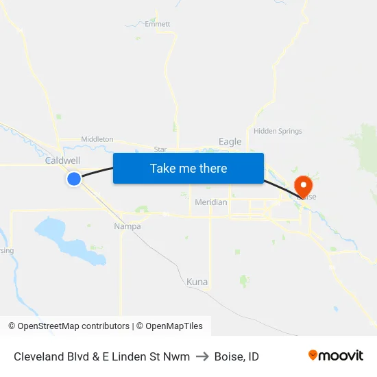 Cleveland Blvd & E Linden St Nwm to Boise, ID map
