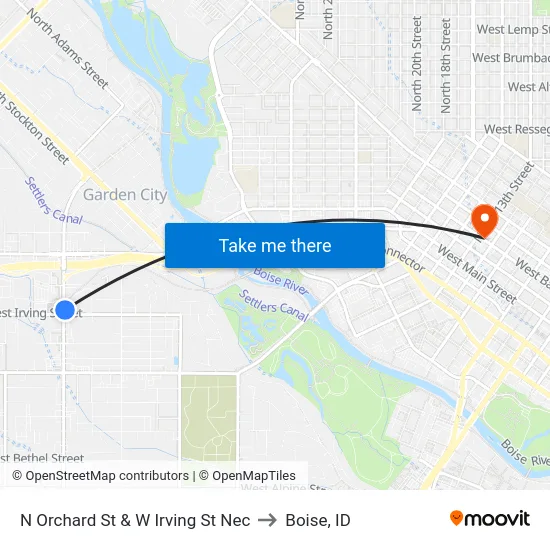 N Orchard St & W Irving St Nec to Boise, ID map