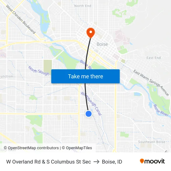 W Overland Rd & S Columbus St Sec to Boise, ID map