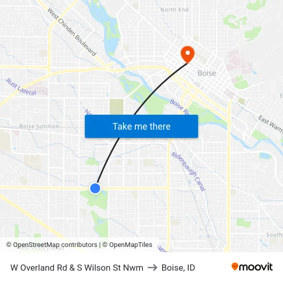 W Overland Rd & S Wilson St Nwm to Boise, ID map