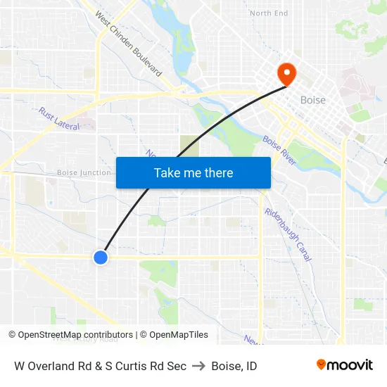 W Overland Rd & S Curtis Rd Sec to Boise, ID map