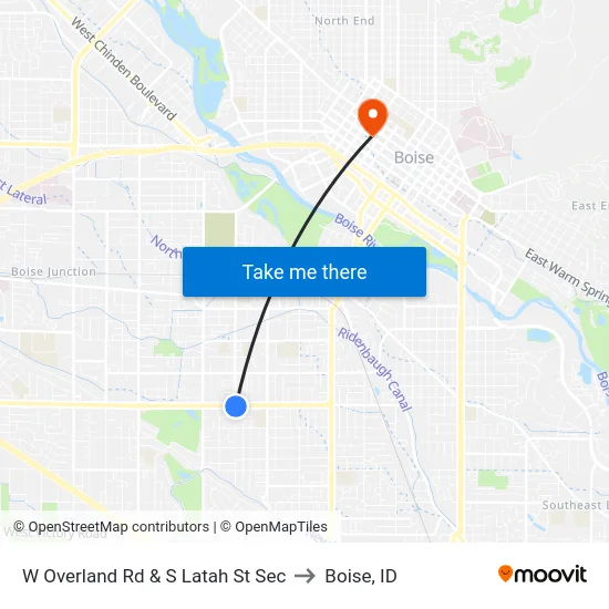 W Overland Rd & S Latah St Sec to Boise, ID map