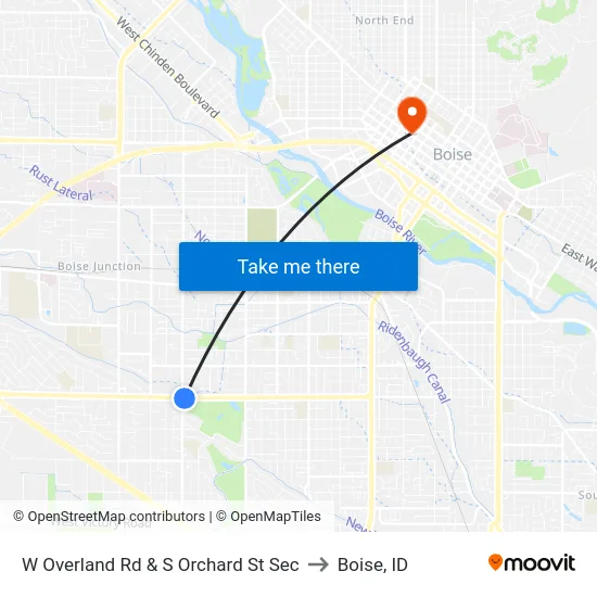 W Overland Rd & S Orchard St Sec to Boise, ID map