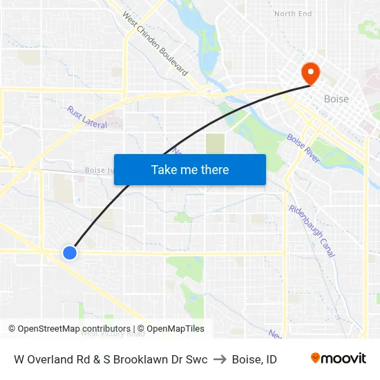 W Overland Rd & S Brooklawn Dr Swc to Boise, ID map