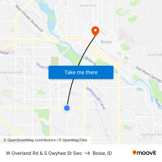 W Overland Rd & S Owyhee St Swc to Boise, ID map