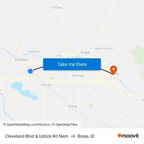 Cleveland Blvd & Ustick Rd Nem to Boise, ID map