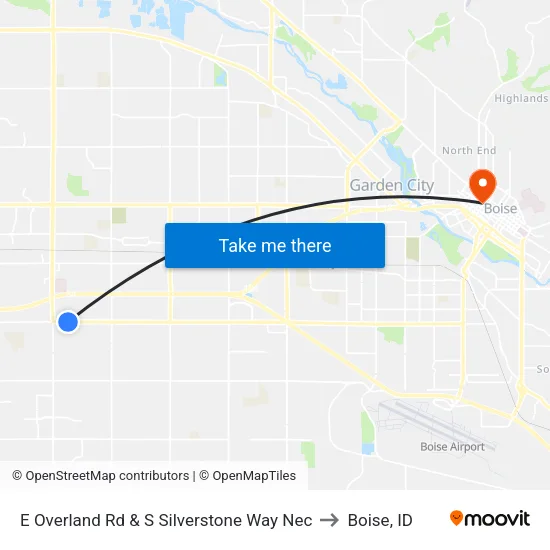 E Overland Rd & S Silverstone Way Nec to Boise, ID map