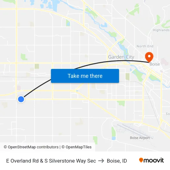 E Overland Rd & S Silverstone Way Sec to Boise, ID map