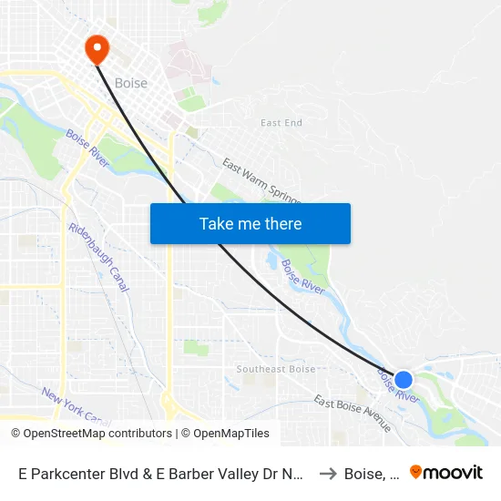 E Parkcenter Blvd & E Barber Valley Dr Nwm to Boise, ID map