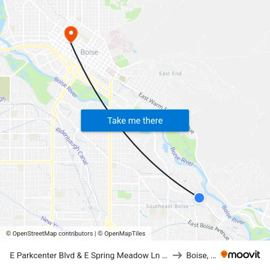 E Parkcenter Blvd & E Spring Meadow Ln Sec to Boise, ID map