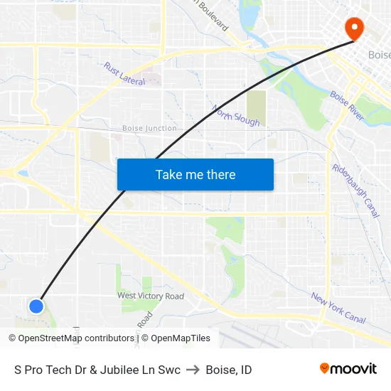 S Pro Tech Dr & Jubilee Ln Swc to Boise, ID map