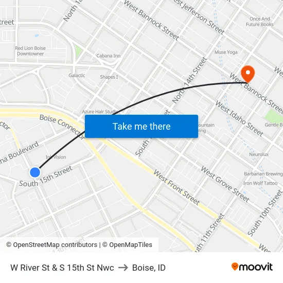 W River St & S 15th St Nwc to Boise, ID map