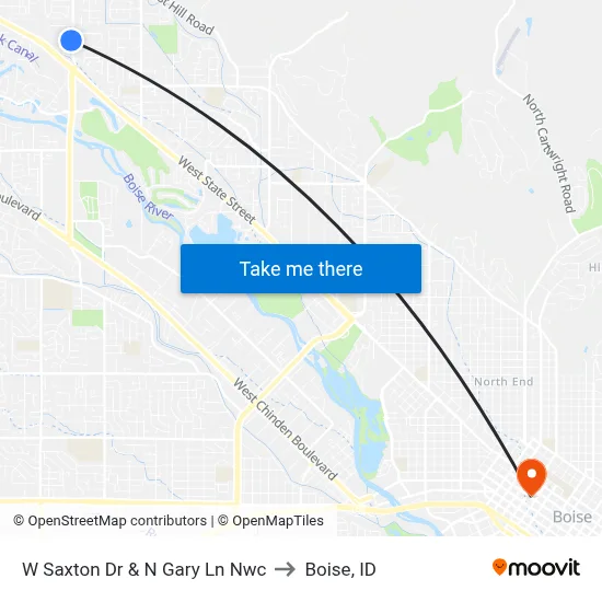 W Saxton Dr & N Gary Ln Nwc to Boise, ID map