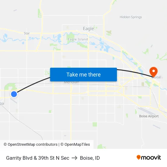 Garrity Blvd & 39th St N Sec to Boise, ID map