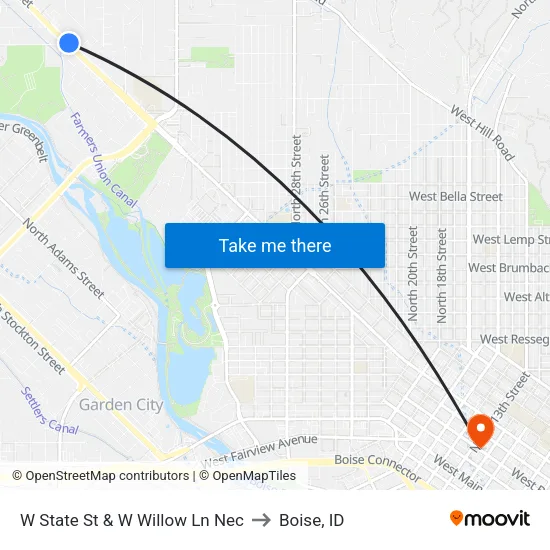 W State St & W Willow Ln Nec to Boise, ID map