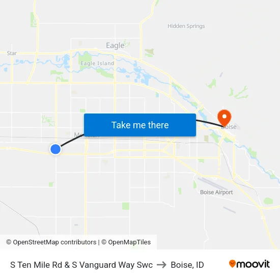 S Ten Mile Rd & S Vanguard Way Swc to Boise, ID map