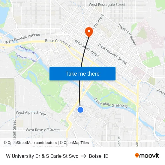 W University Dr & S Earle St Swc to Boise, ID map