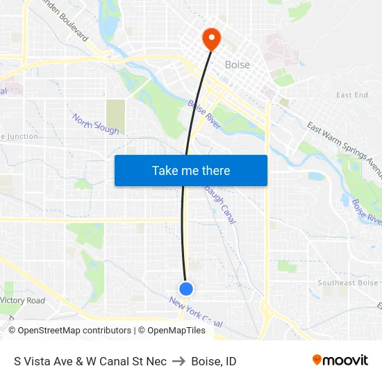 S Vista Ave & W Canal St Nec to Boise, ID map