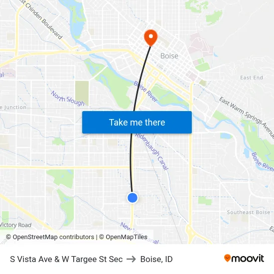 S Vista Ave & W Targee St Sec to Boise, ID map