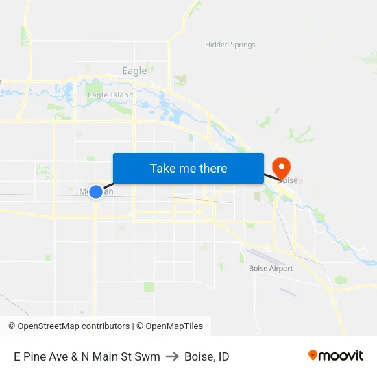 E Pine Ave & N Main St Swm to Boise, ID map