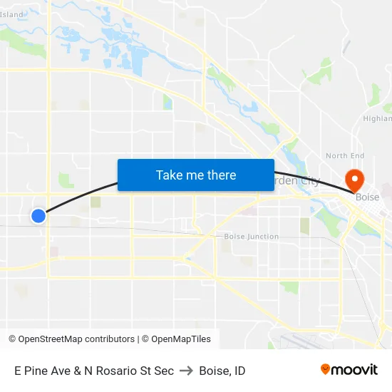 E Pine Ave & N Rosario St Sec to Boise, ID map