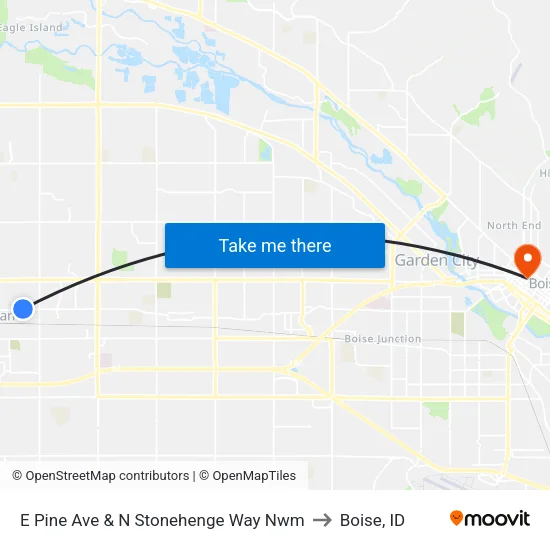 E Pine Ave & N Stonehenge Way Nwm to Boise, ID map