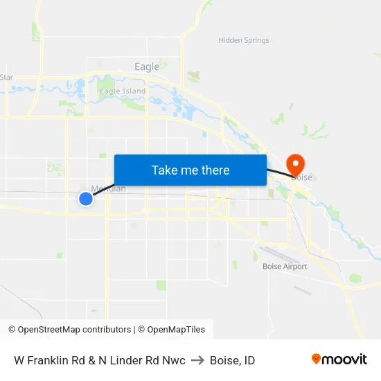 W Franklin Rd & N Linder Rd Nwc to Boise, ID map