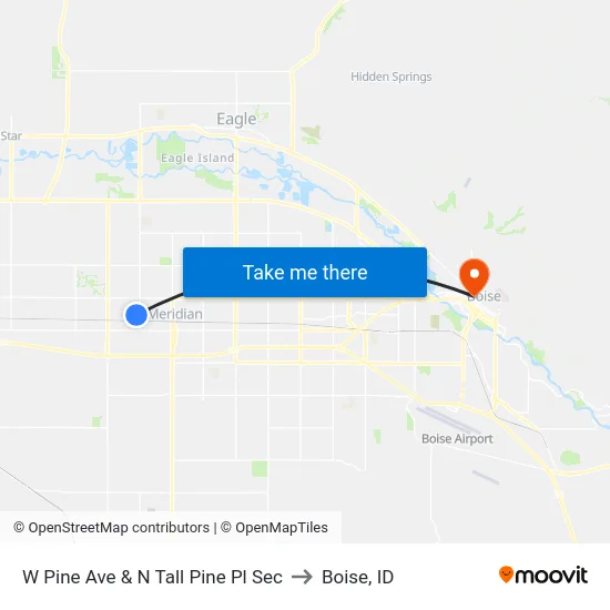 W Pine Ave & N Tall Pine Pl Sec to Boise, ID map