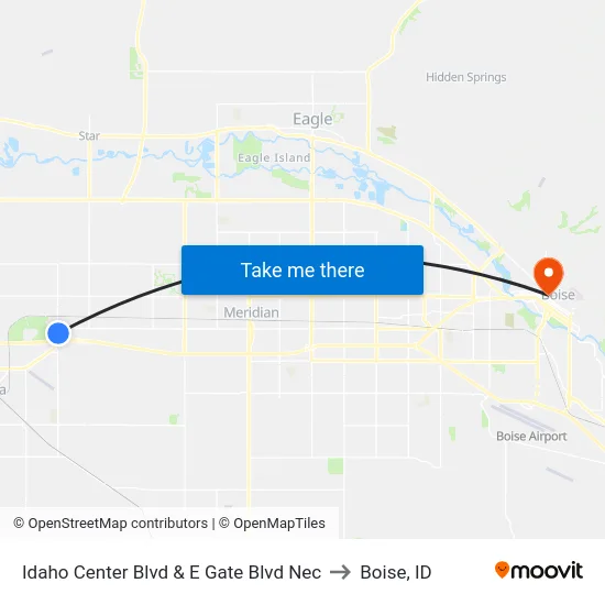 Idaho Center Blvd & E Gate Blvd Nec to Boise, ID map