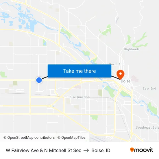 W Fairview Ave & N Mitchell St Sec to Boise, ID map