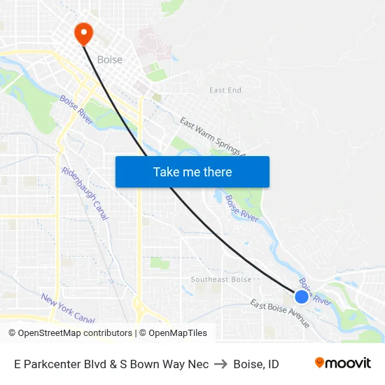 E Parkcenter Blvd & S Bown Way Nec to Boise, ID map