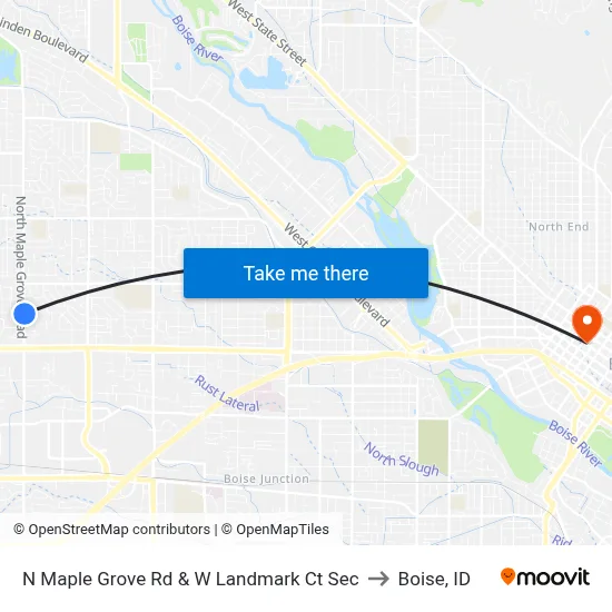 N Maple Grove Rd & W Landmark Ct Sec to Boise, ID map