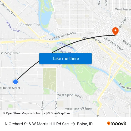 N Orchard St & W Morris Hill Rd Sec to Boise, ID map