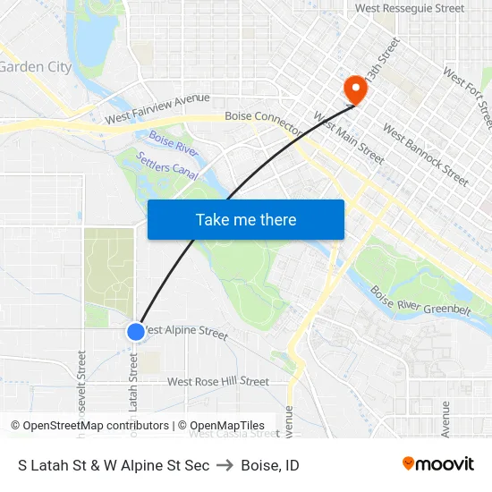S Latah St & W Alpine St Sec to Boise, ID map