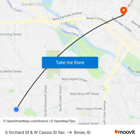 S Orchard St & W Cassia St Sec to Boise, ID map