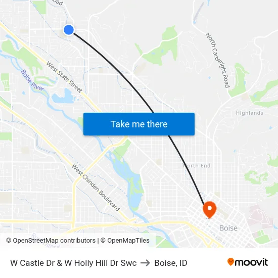 W Castle Dr & W Holly Hill Dr Swc to Boise, ID map