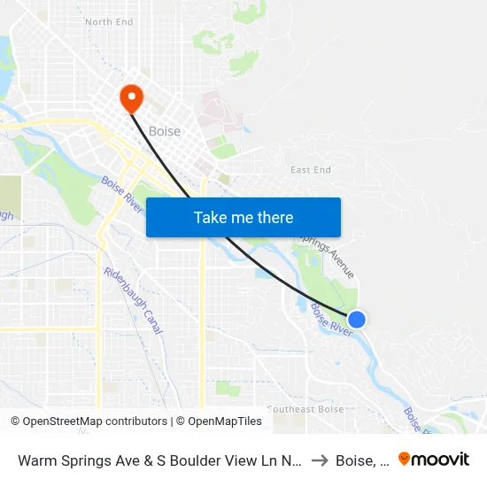 Warm Springs Ave & S Boulder View Ln Nwm to Boise, ID map